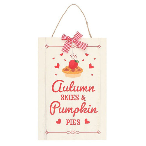 Autumn Skies & Pumpkin Pies Hanging Sign | Inspired Creative Gifts | UK Supplier