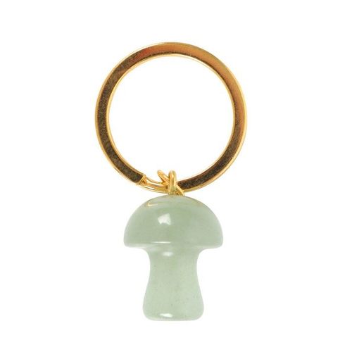 Aventurine Crystal Mushroom Keyring | Inspired Creative Gifts | UK Supplier