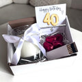 Small 40th Birthday Gold Balloon Hamper | Candle, Bracelet, Chocolates