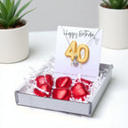 40th Birthday Cubic Zirconia Silver Necklace & Gold Balloons Mini Gift Hamper