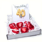 40th Birthday Cubic Zirconia Silver Necklace & Gold Balloons Mini Gift Hamper