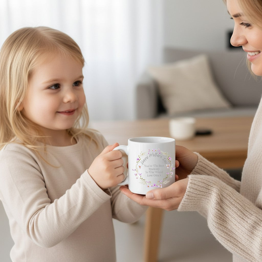 Personalised Happy Mother's Day Pretty Flowers Mug | Ceramics