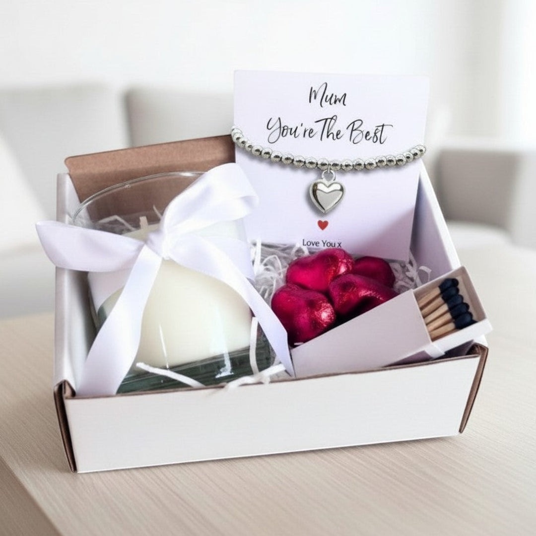 Personalised Mum You're The Best Bracelet & Candle Gift Hamper | Earrings | Mother's Day Gift