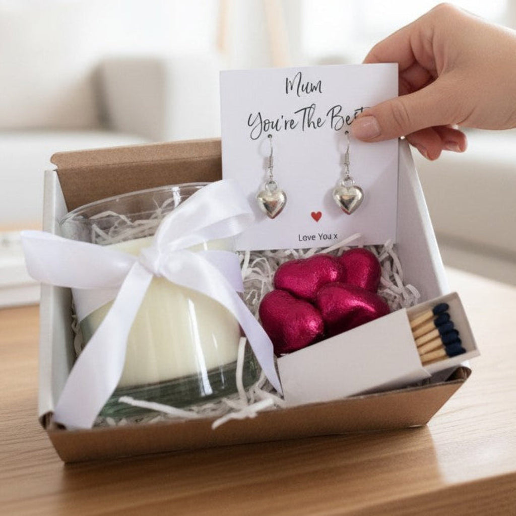 Personalised Mum You're The Best Earrings & Candle Gift Hamper