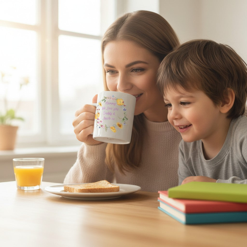 Personalised Colourful Flowers Mug | Ceramics | Mother's Day Gift