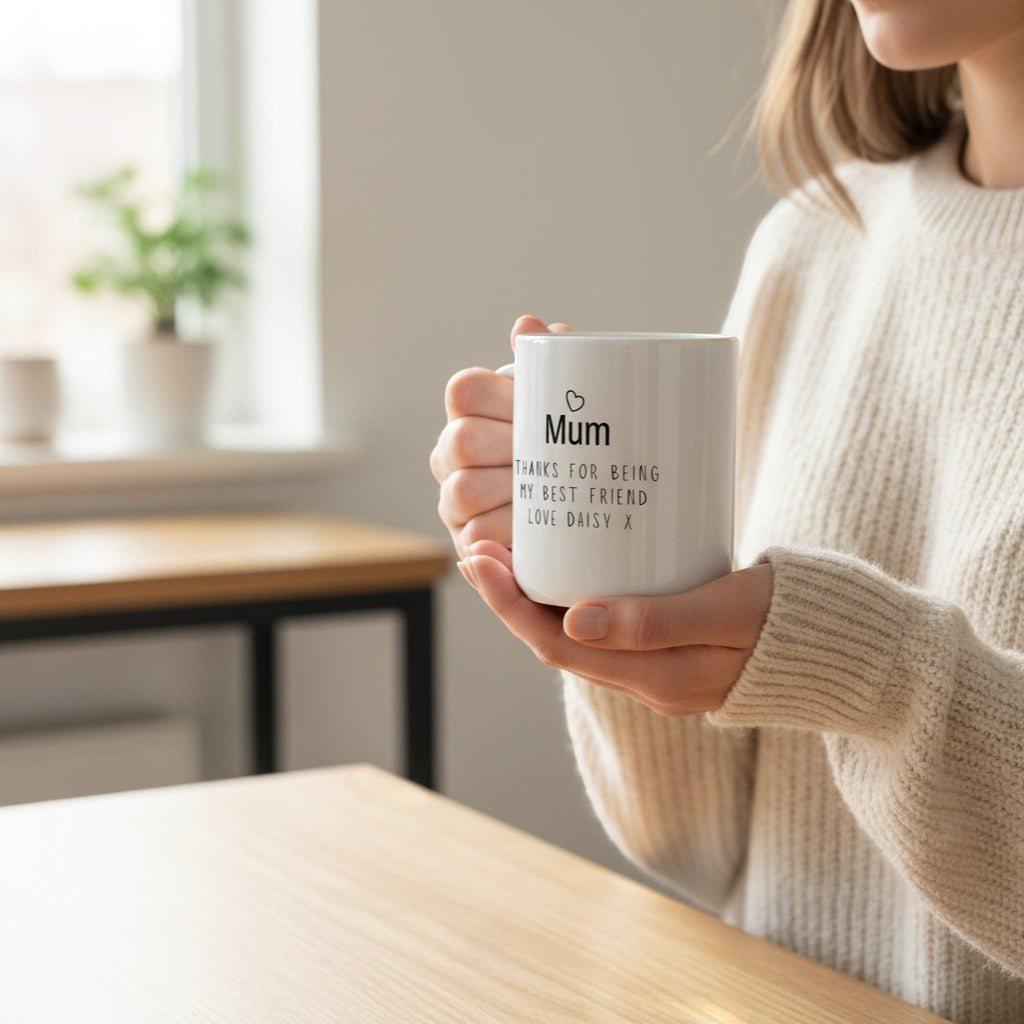 Personalised Mum Thanks For Being My Best Friend Mug | Ceramics
