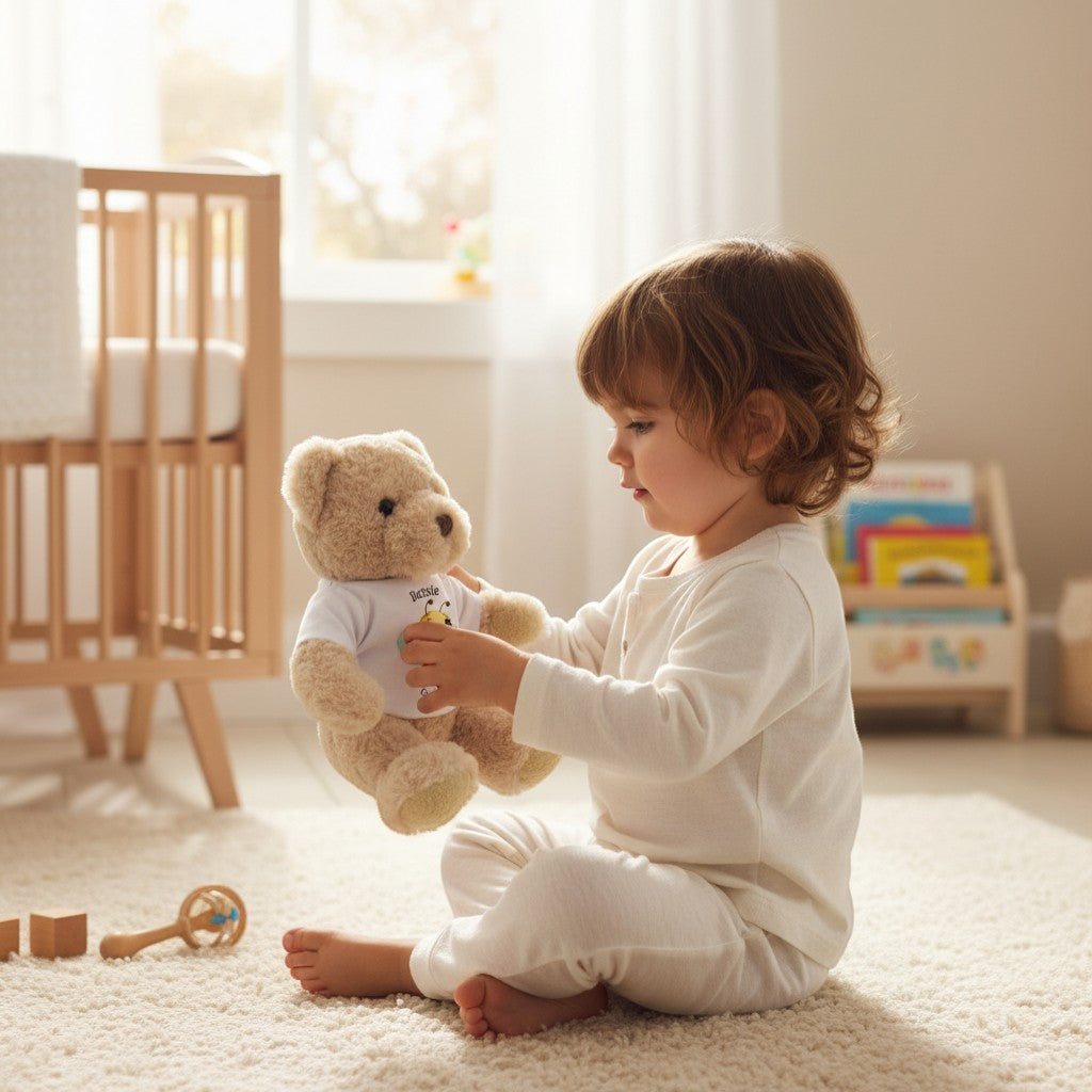 Personalised Luxury Teddy Bear with Cute as Can Bee T-Shirt | Baby Gifts