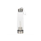 Clear Quartz Energising Glass Water Bottle