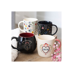 Black Midnight Bloom Print Mug