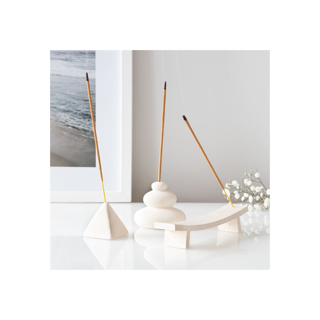 Cream Speckle Balancing Stones Incense Stick Holder | Incense Holders