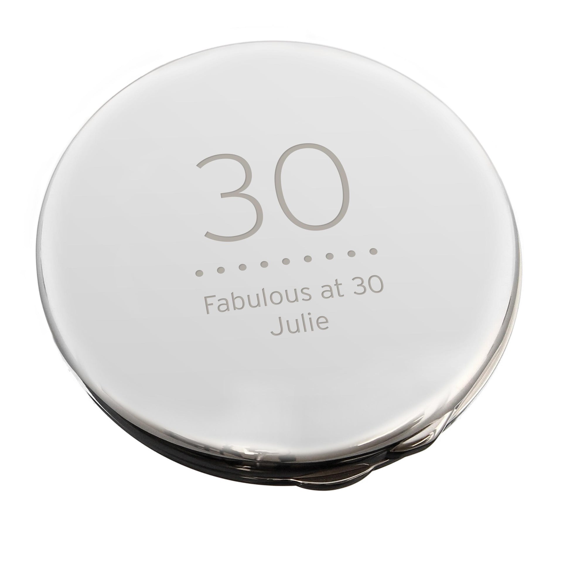 Personalised Birthday Big Age Round Compact Mirror - Make Up Mirror - Inspired Creative Gifts