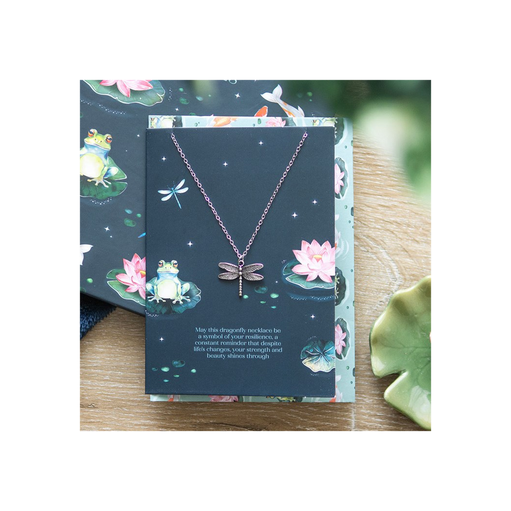 Dragonfly Necklace on Greeting Card | Woman's Necklace | Inspired Creative Gifts
