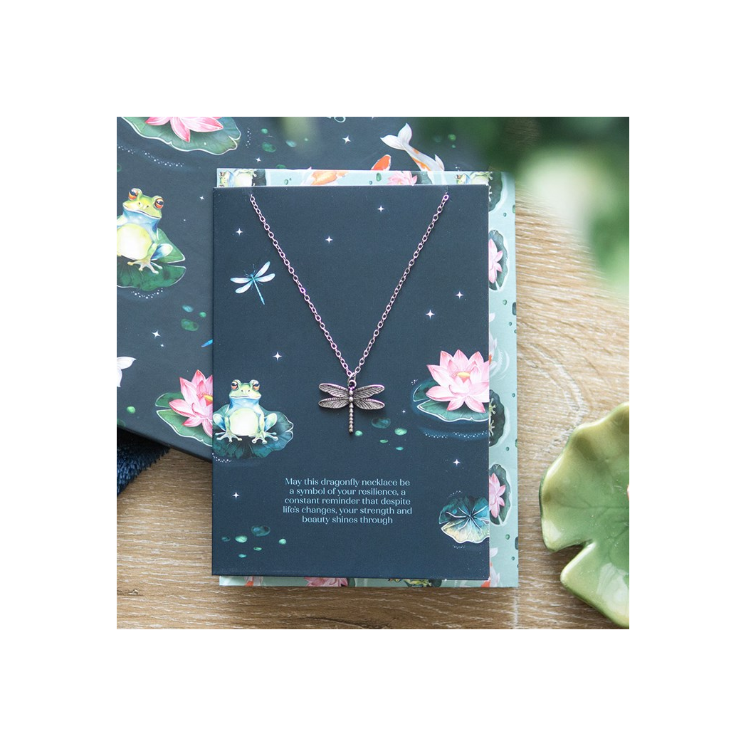 Dragonfly Necklace on Greeting Card | Woman's Necklace | Inspired Creative Gifts