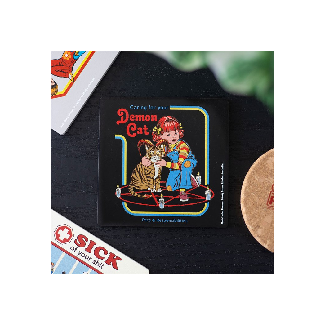Demon Cat Coaster by Steven Rhodes