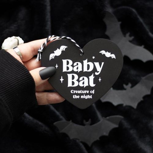 Baby Bat Hanging Heart Sign | Inspired Creative Gifts | UK Supplier