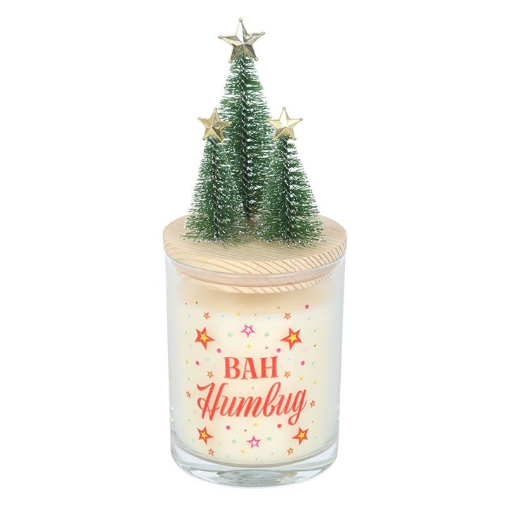 Bah Humbug Orange & Clove Glass Candle with Tree | Inspired Creative Gifts | UK Supplier