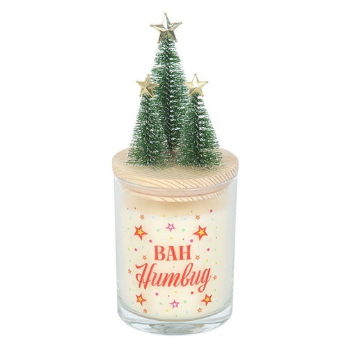 Bah Humbug Orange & Clove Glass Candle with Tree | Inspired Creative Gifts | UK Supplier