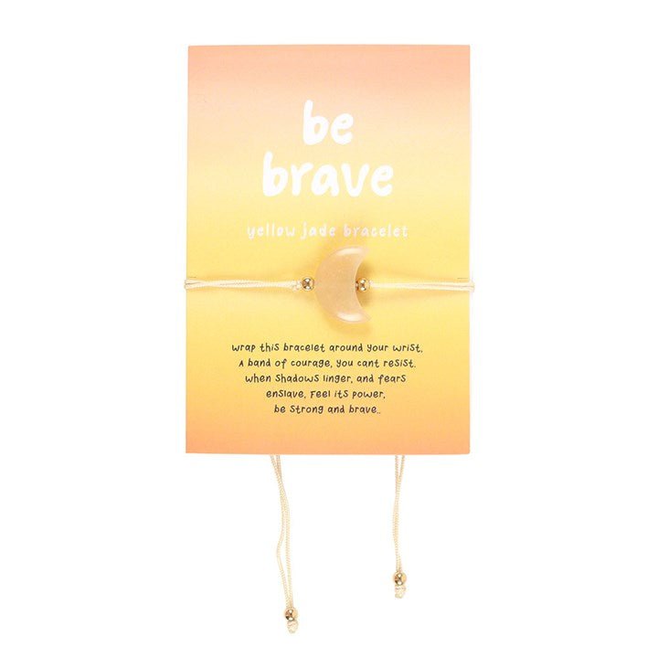 Be Brave Yellow Jade Crystal Moon Bracelet | Inspired Creative Gifts | UK Supplier
