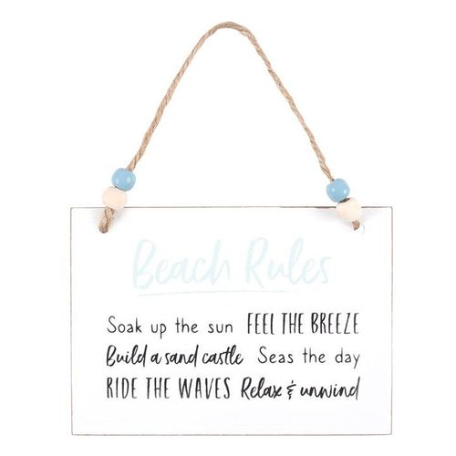 Beach Rules Hanging Sign | Inspired Creative Gifts | UK Supplier