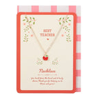 Best Teacher Apple Necklace on Greeting Card | Inspired Creative Gifts | UK Supplier