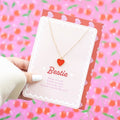Bestie Enamel Heart Necklace Greeting Card | Inspired Creative Gifts | UK Supplier