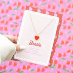 Bestie Enamel Heart Necklace Greeting Card | Inspired Creative Gifts | UK Supplier