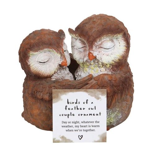 Birds of a Feather Owl Couple Ornament | Inspired Creative Gifts | UK Supplier