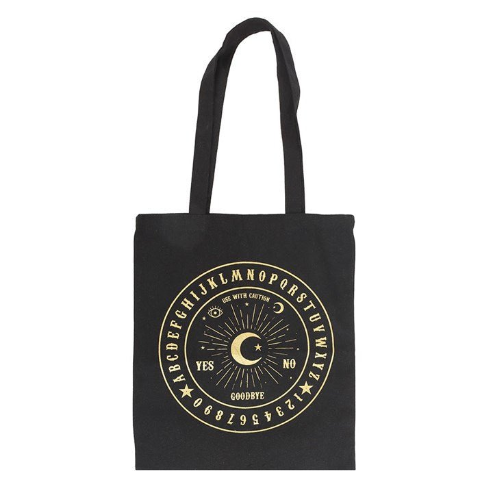 Black and Gold Talking Board Polycotton Tote Bag | Inspired Creative Gifts | UK Supplier