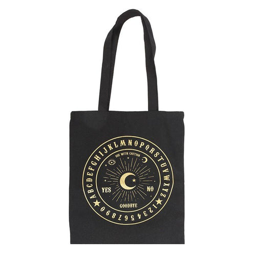 Black and Gold Talking Board Polycotton Tote Bag | Inspired Creative Gifts | UK Supplier