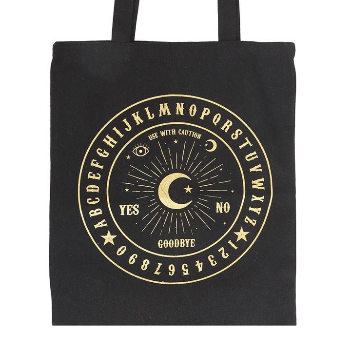 Black and Gold Talking Board Polycotton Tote Bag | Inspired Creative Gifts | UK Supplier