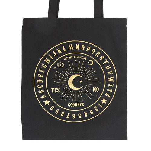 Black and Gold Talking Board Polycotton Tote Bag | Inspired Creative Gifts | UK Supplier