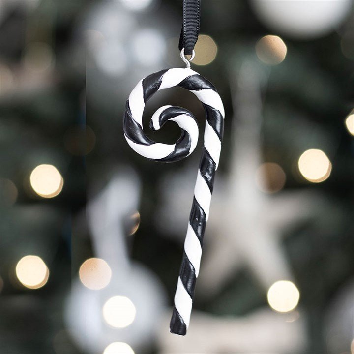 Black and White Candy Cane Hanging Ornament | Inspired Creative Gifts | UK Supplier