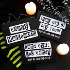 Black and White Happy Halloween Hanging Sign | Inspired Creative Gifts | UK Supplier