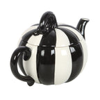 Black and White Striped Pumpkin Teapot | Inspired Creative Gifts | UK Supplier