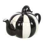 Black and White Striped Pumpkin Teapot | Inspired Creative Gifts | UK Supplier