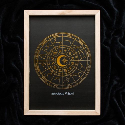 Black Astrology Wheel Framed Wall Art Print | Inspired Creative Gifts | UK Supplier
