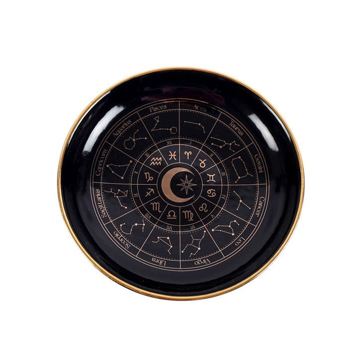 Black Astrology Wheel Trinket Dish | Inspired Creative Gifts | UK Supplier