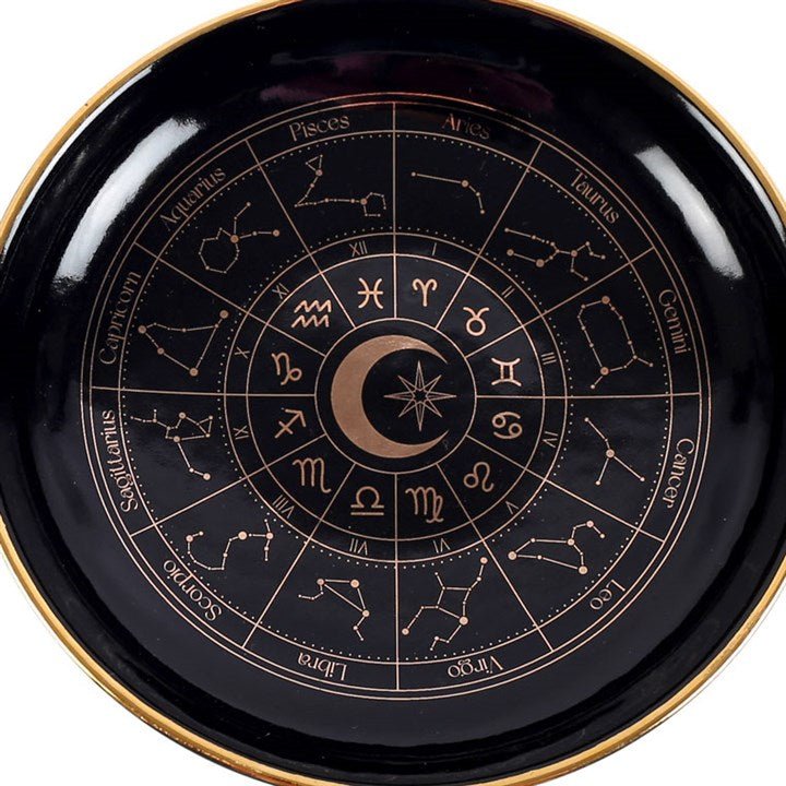 Black Astrology Wheel Trinket Dish | Inspired Creative Gifts | UK Supplier