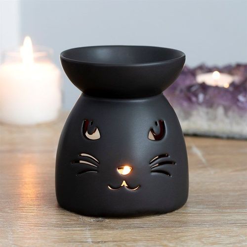 Black Cat Cut Out Oil Burner and Wax Warmer | Inspired Creative Gifts | UK Supplier