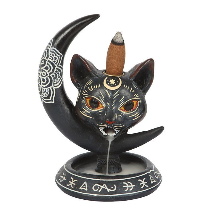 Black Cat Moon Backflow Incense Burner | Inspired Creative Gifts | UK Supplier