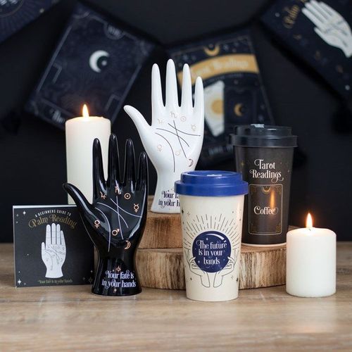 Black Ceramic Palmistry Hand Ornament | Inspired Creative Gifts | UK Supplier