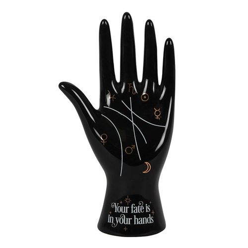 Black Ceramic Palmistry Hand Ornament | Inspired Creative Gifts | UK Supplier