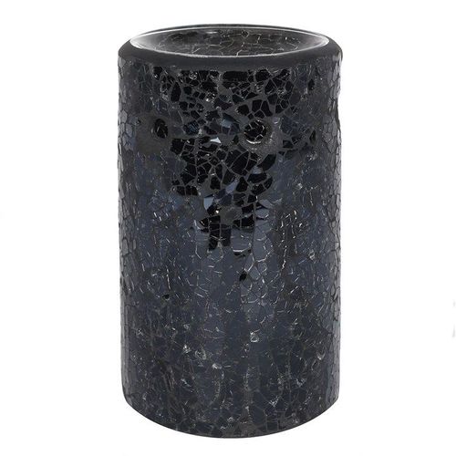 Black Crackle Glass Pillar Oil Burner and Wax Warmer | Inspired Creative Gifts | UK Supplier