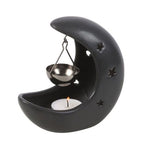 Black Crescent Moon Hanging Oil Burner | Inspired Creative Gifts | UK Supplier