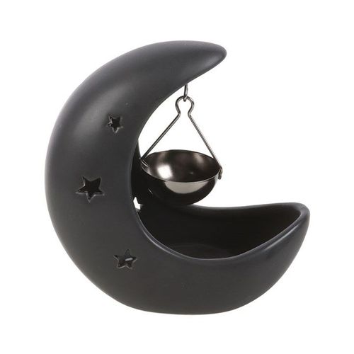 Black Crescent Moon Hanging Oil Burner | Inspired Creative Gifts | UK Supplier