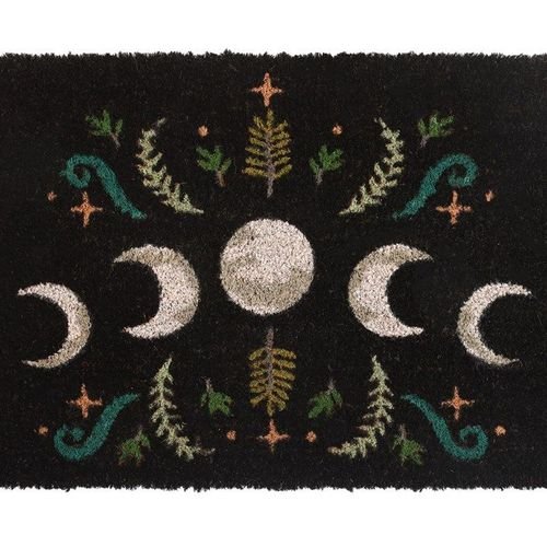 Black Dark Forest Moon Phase Doormat | Inspired Creative Gifts | UK Supplier