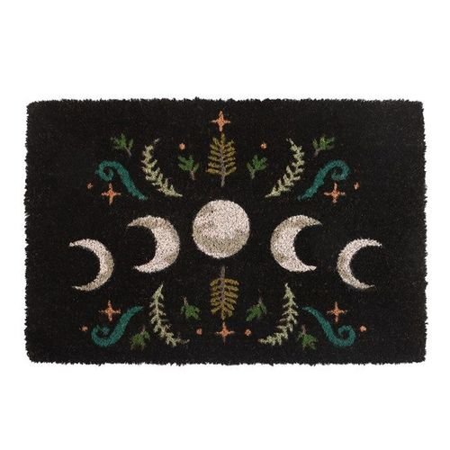 Black Dark Forest Moon Phase Doormat | Inspired Creative Gifts | UK Supplier