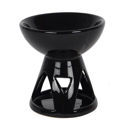 Black Deep Bowl Oil Burner and Wax Warmer | Inspired Creative Gifts | UK Supplier
