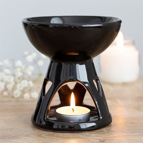 Black Deep Bowl Oil Burner and Wax Warmer | Inspired Creative Gifts | UK Supplier