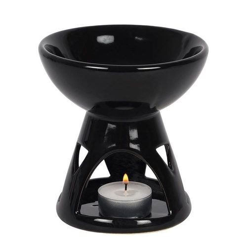 Black Deep Bowl Oil Burner and Wax Warmer | Inspired Creative Gifts | UK Supplier
